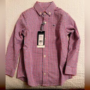 NWT Vineyard Vines Boys TTRSL SEARSUCKER WHALE SHIRT